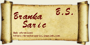 Branka Sarić vizit kartica